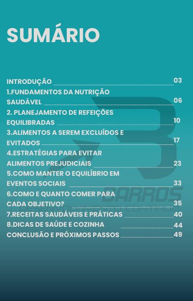 Sumário do e-book Como Comer Certo